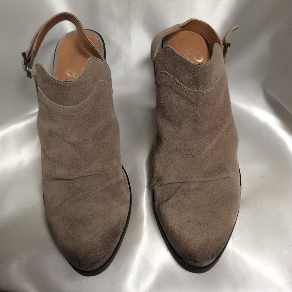 Naughty Monkey suede sling back mules